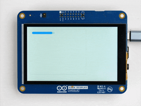 A bar rendered on the GIGA Display Shield with LVGL