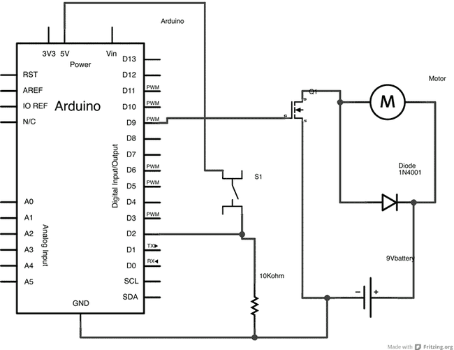 Transistor Motor Control schematic.