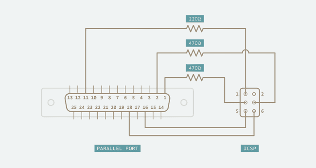 Arduino Parallel Input Rear view of connector
