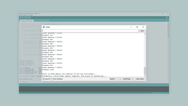 Arduino IDE serial monitor after the bootloader has been updated