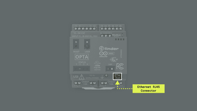 Onboard RJ45 connector in Opta™ devices