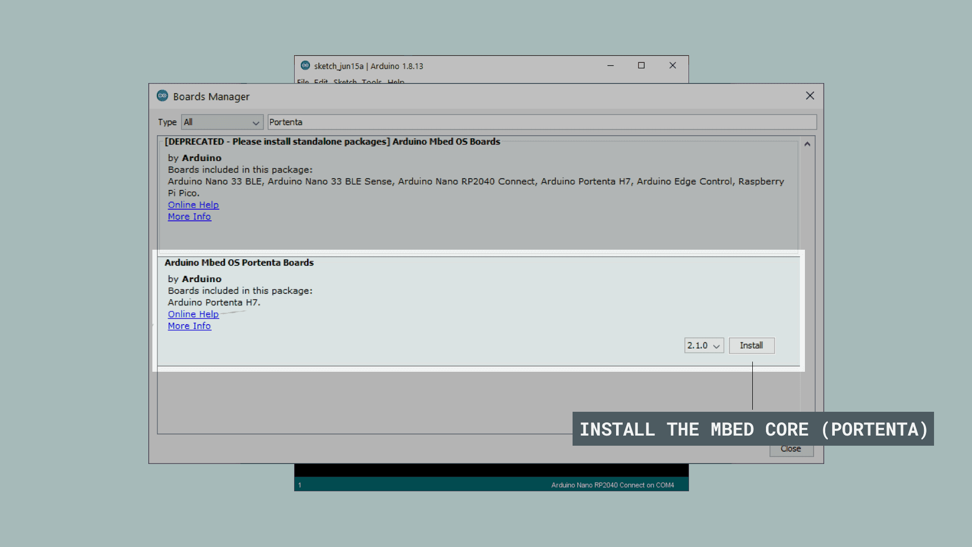 Arduino Mbed Os List of cores.
