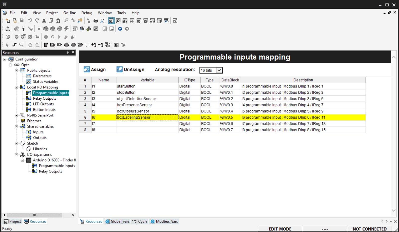 Programmable Inputs