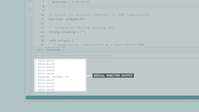 Example sketch output in the Arduino IDE's Serial Monitor