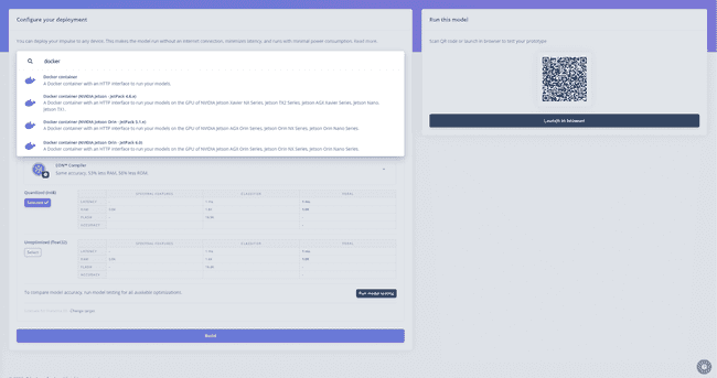 Docker container as deployment method