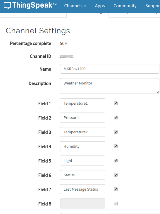 Channel settings.
