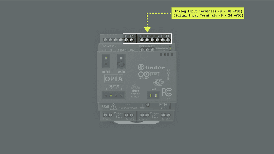 Programmable input terminals in Opta™ devices