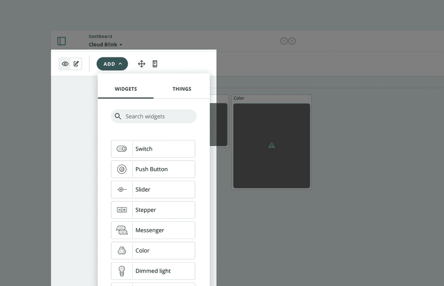 Arduino Script Template Add widget