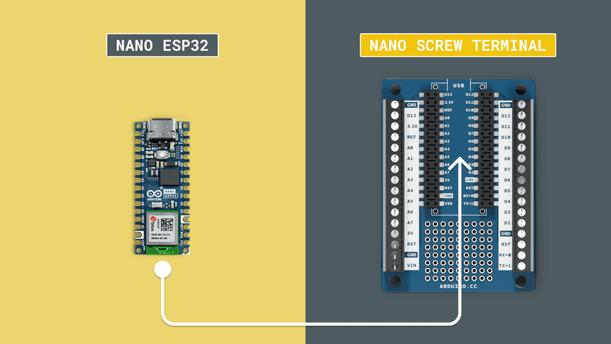 Nano ESP32をNano Screw terminalにマウントする