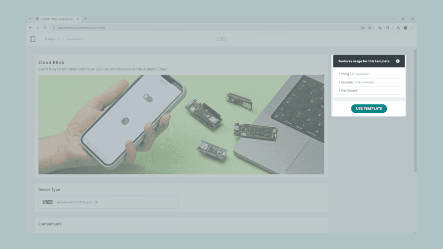 Import template button