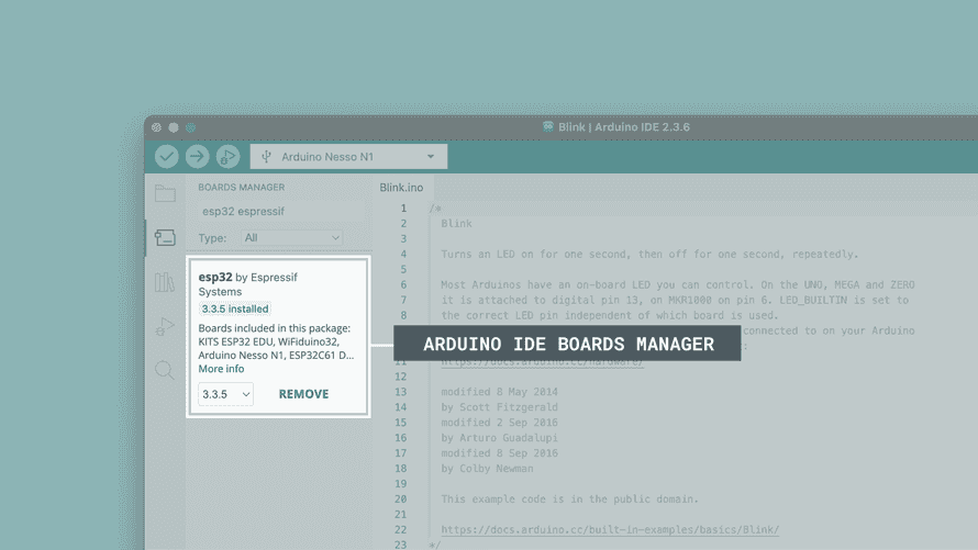 Installing the esp32 Boards core in the Arduino IDE