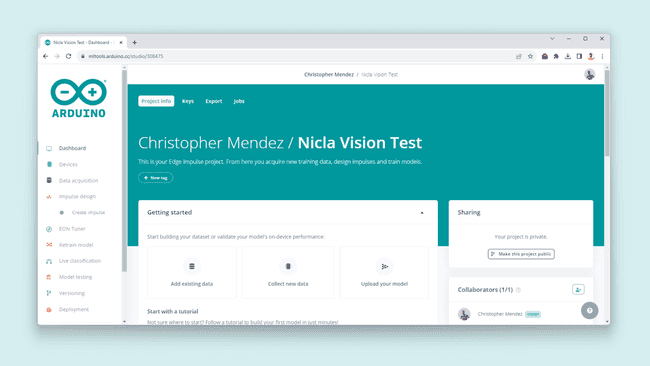 Nicla Vision project page