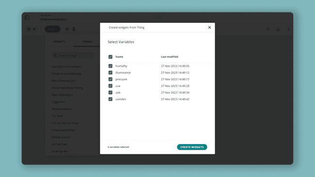 Generate widgets from the variables in your Thing.