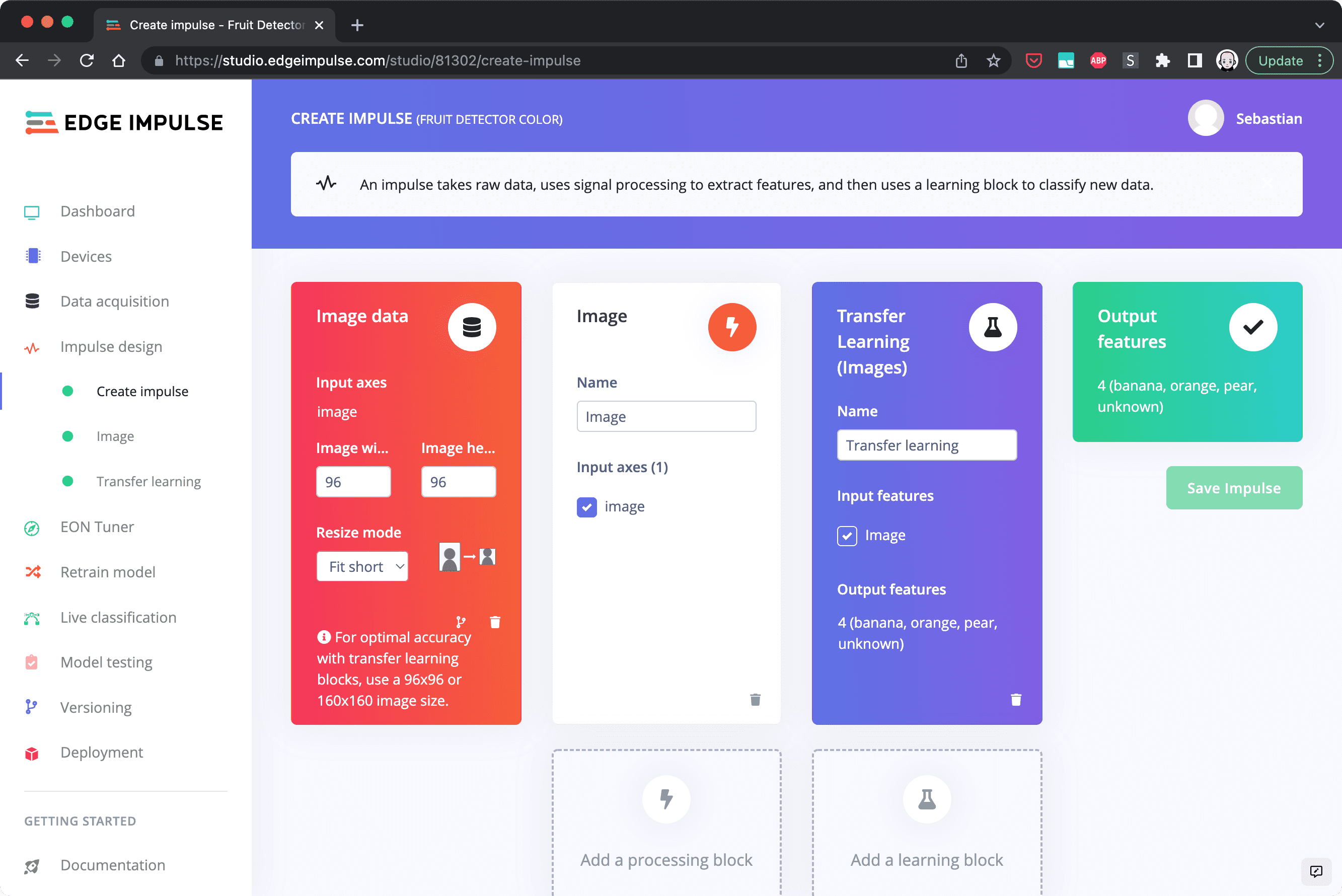 Model testing - Edge Impulse Documentation