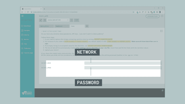 Enter network and password credentials.
