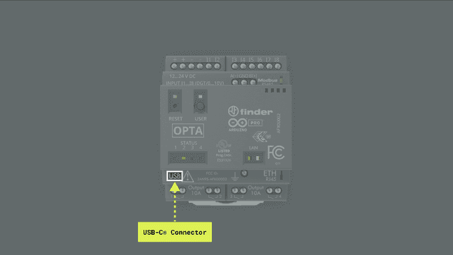 The USB®-C port in Opta™ devices