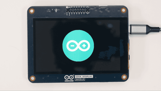 Arduino Logo on the GIGA Display Shield