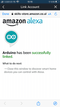 7/9: Our Alexa and Arduino Cloud can now talk to each other :)