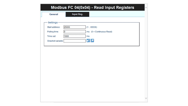 Read Input Registers Configuration