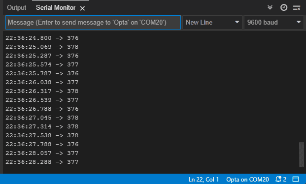 Serial Monitor message