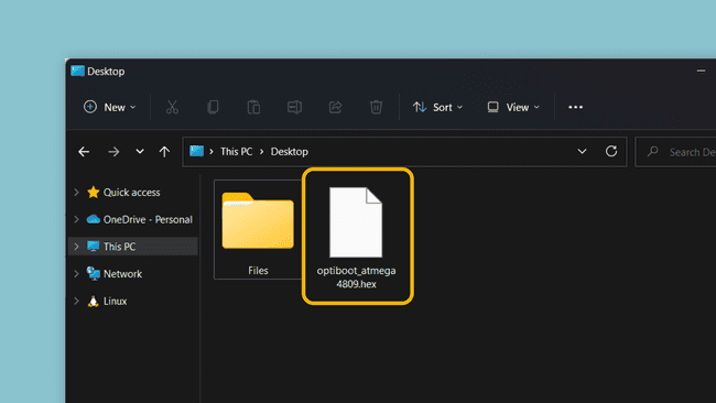 .hex file in your Desktop folder.