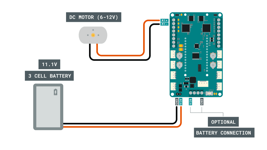 Reading battery level with MKR Motor Carrier | Arduino Documentation