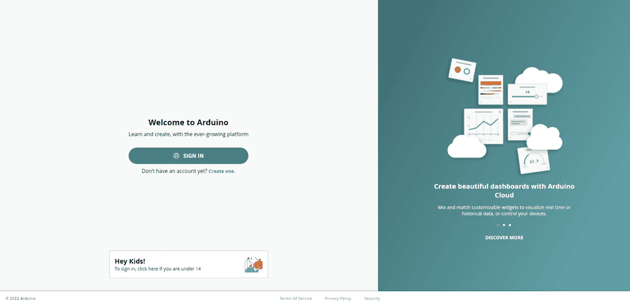 Arduino Cloud Login