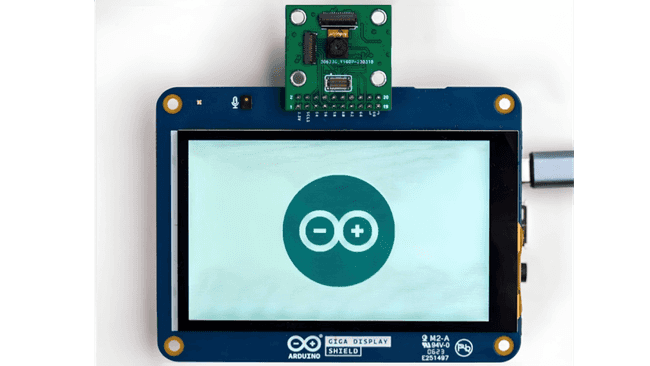Camera connected to the GIGA Display Shield