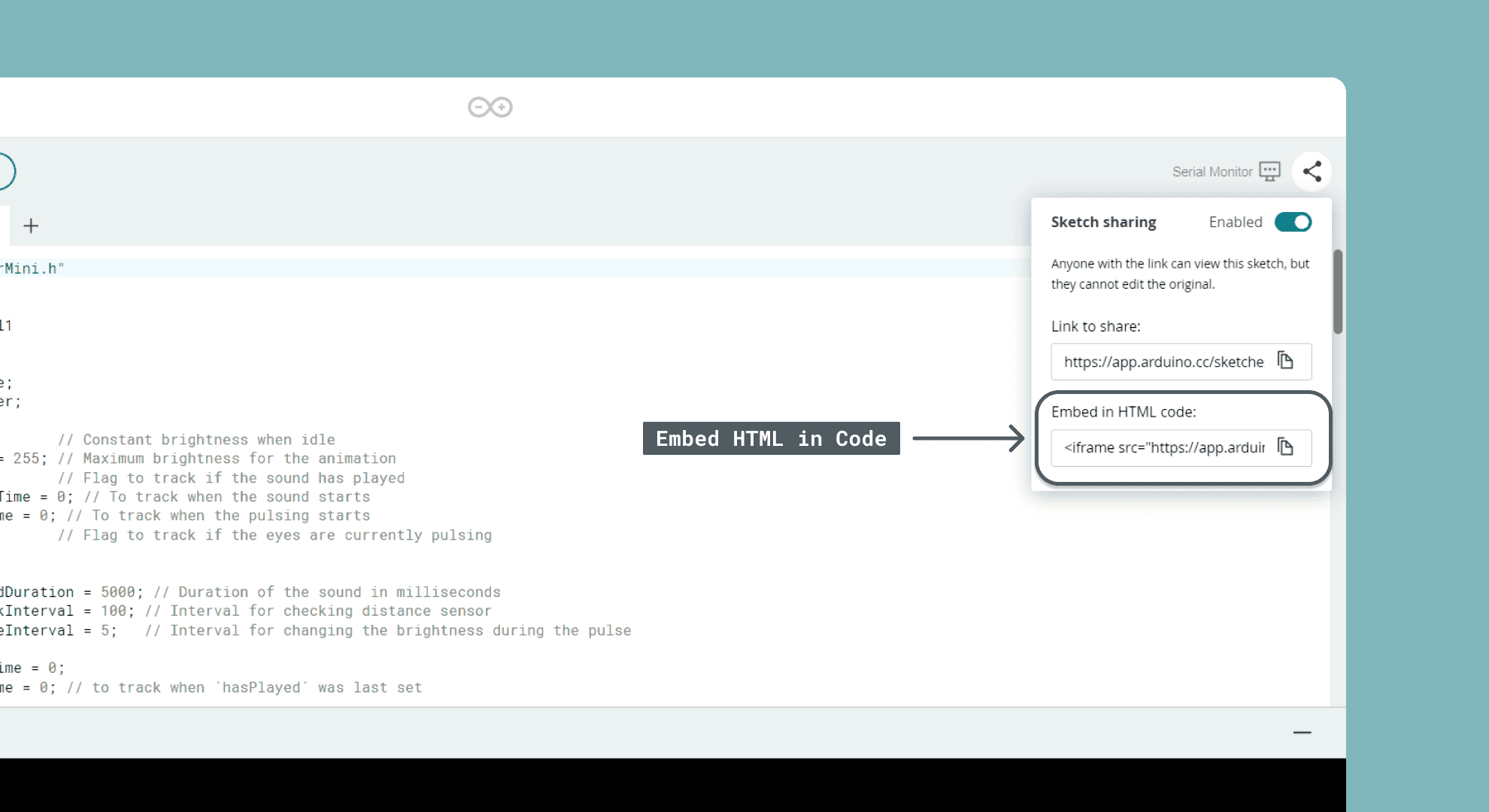 Embed in HTML code
