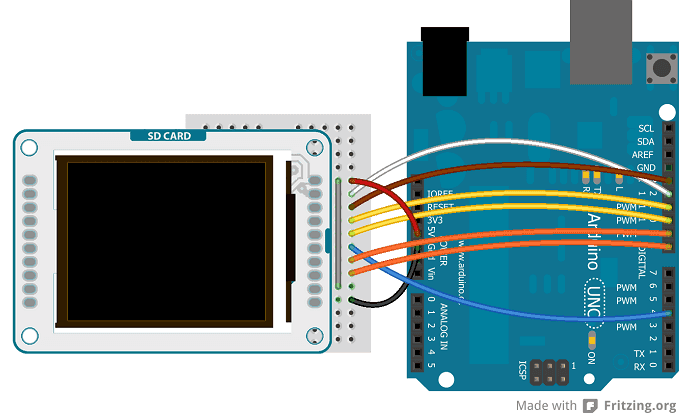 interfacing tft lcd with arduino uno