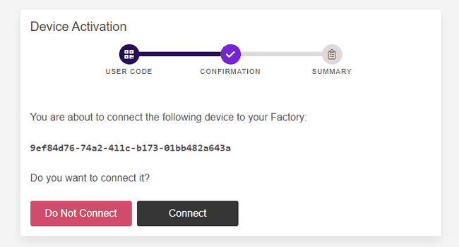 FoundriesFactory device confirmation