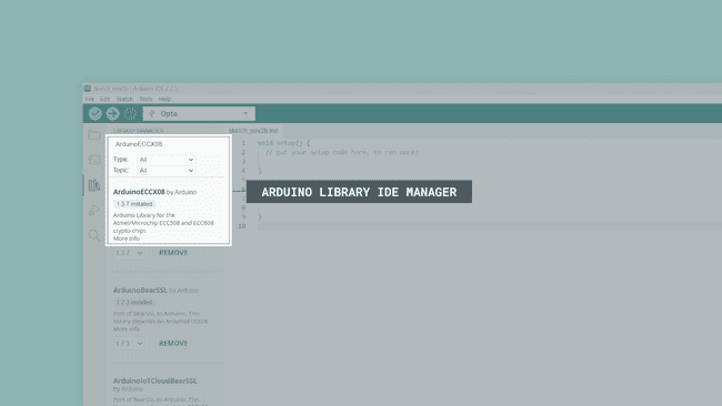Installing the board's library in the Arduino IDE