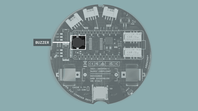 The buzzer on the MKR IoT Carrier Rev2