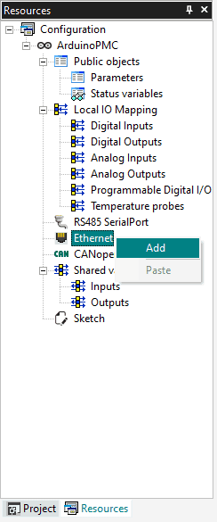 Modbus catalog add new item