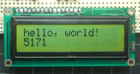 Output of the sketch on a 16x2 LCD