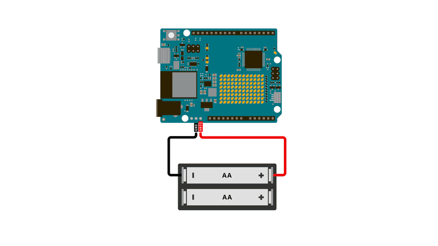 UNO R4 WiFi RTCに電源を供給するバッテリーパック