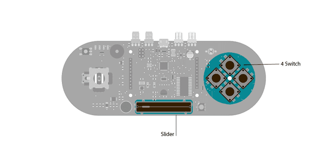 Esplora board using slider and pushbuttons