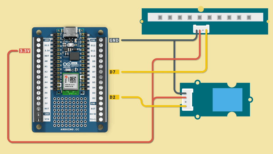 Circuit for the temperature display