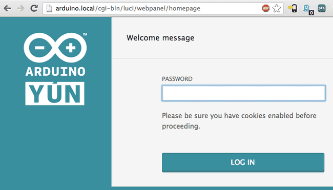 Arduino Login YunWebPassword