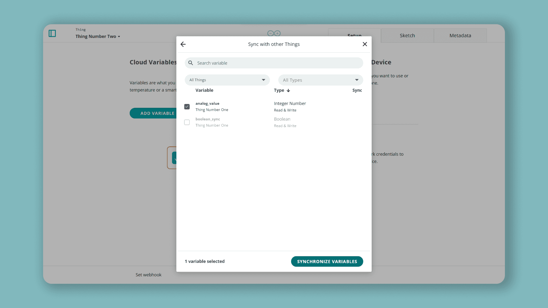 Syncing Variables Across Things | Arduino Documentation