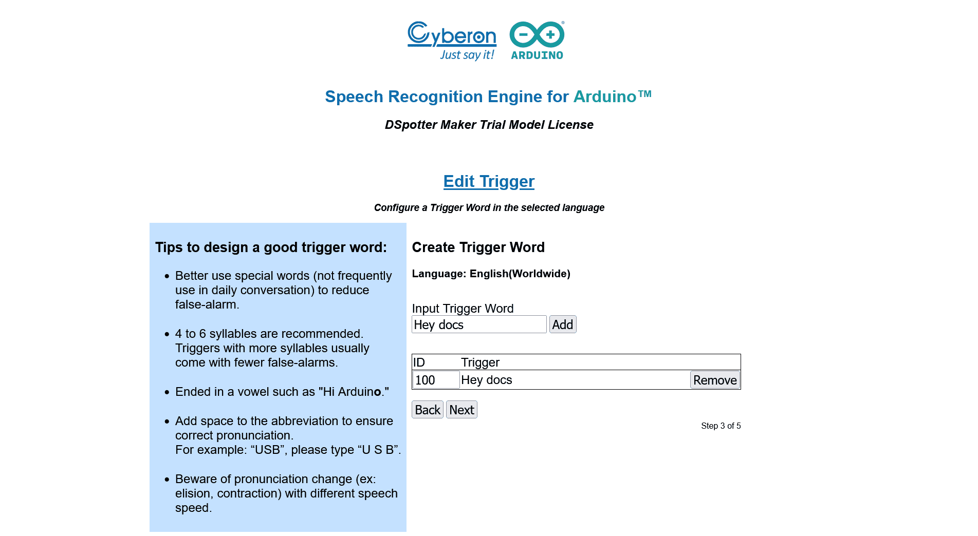 Voice Commands With The Arduino Speech Recognition Engine