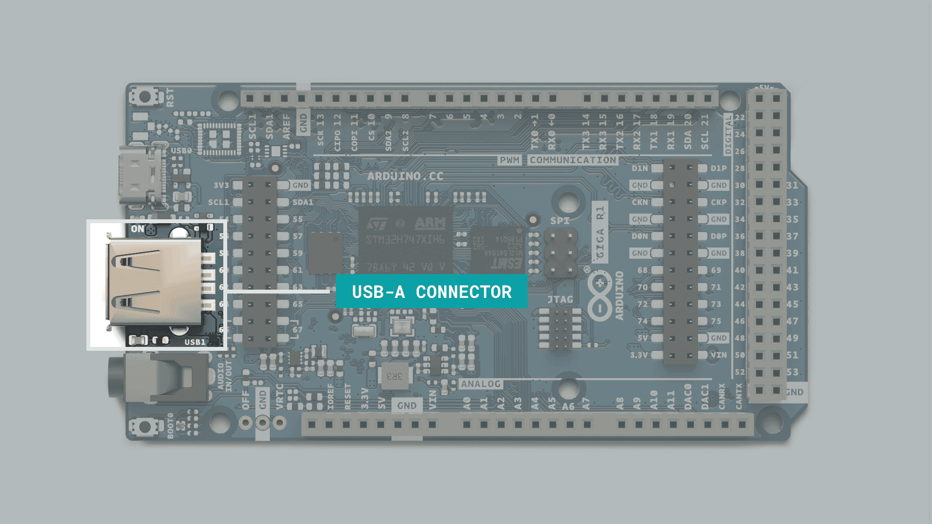 USB-A connector.