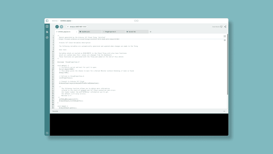 A sketch in the Arduino Cloud.