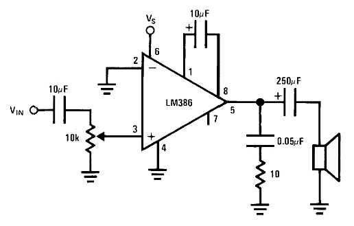 LM386 electronic schematic