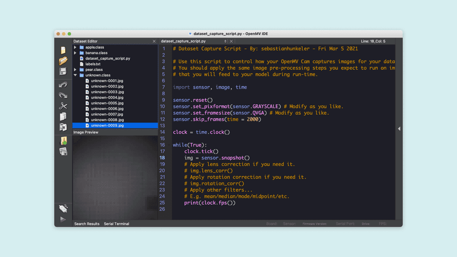 The various image classes can be created directly in the dataset editor