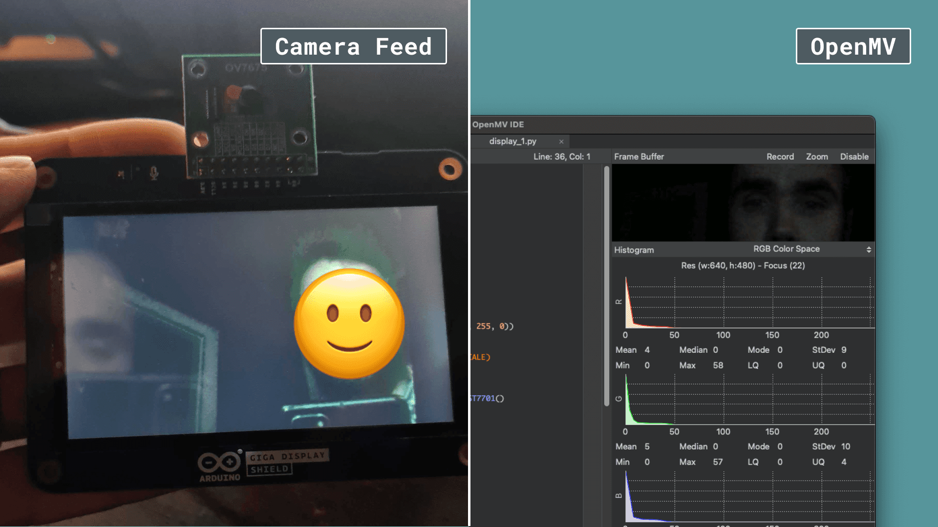 Display Camera Feed on GIGA Display Shield with OpenMV | Arduino ...