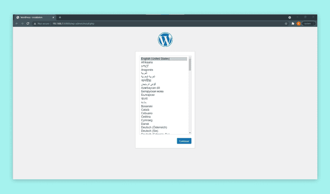 Wordpress setup site