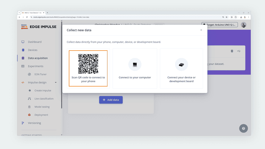 QR code to connect your phone