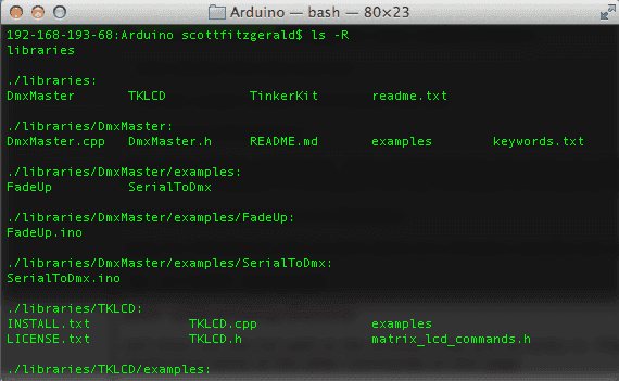 Terminal output.