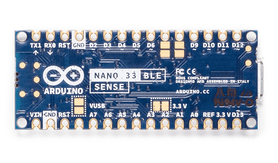 ガム1枚より小さいArduino Nano 33 BLE Senseボード